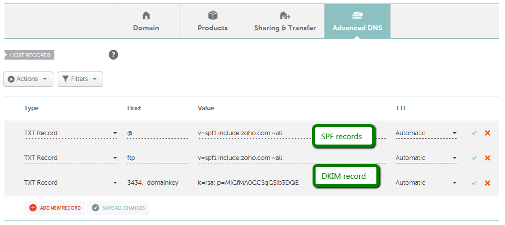 Namecheap SPF-Eintrag